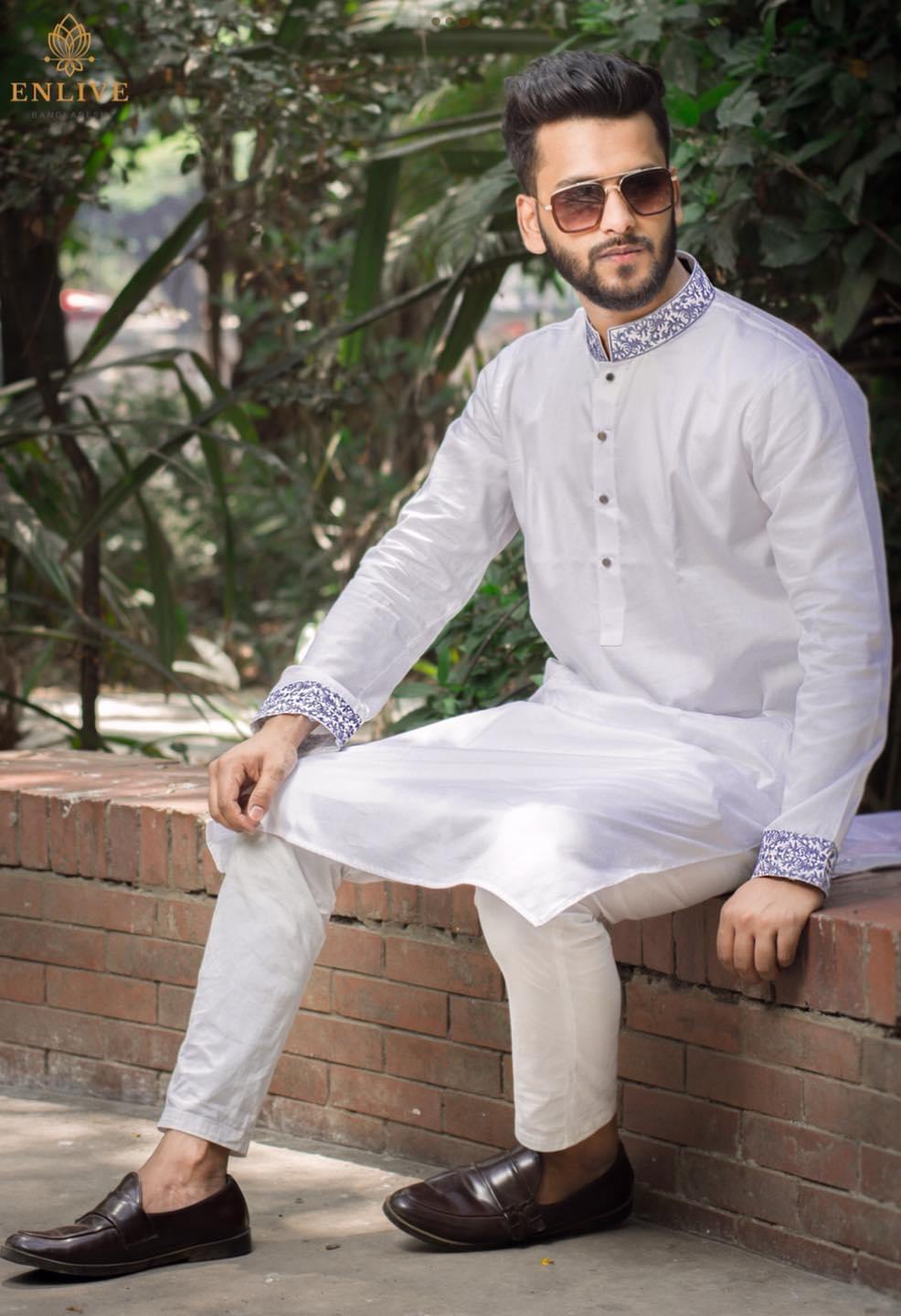 White Embroidery Panjabi