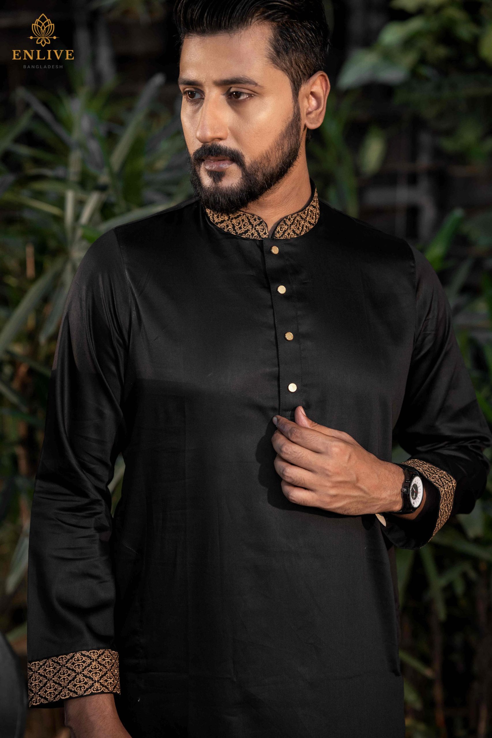 Black Embroidery Panjabi
