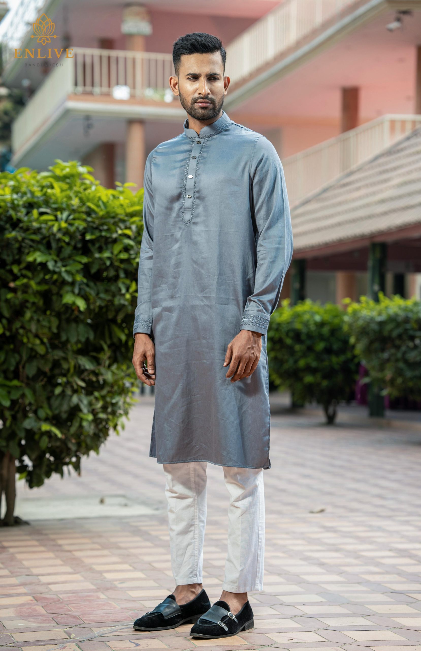 Ash Embroidery Panjabi - Image 2